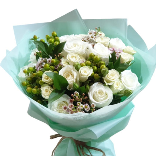 Sky Whisper White Bloom in Blue-TheFlowersHope