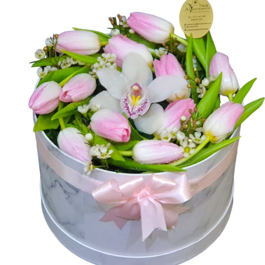 Soft Harmony Tulip & Orchid Box-TheFlowersHope