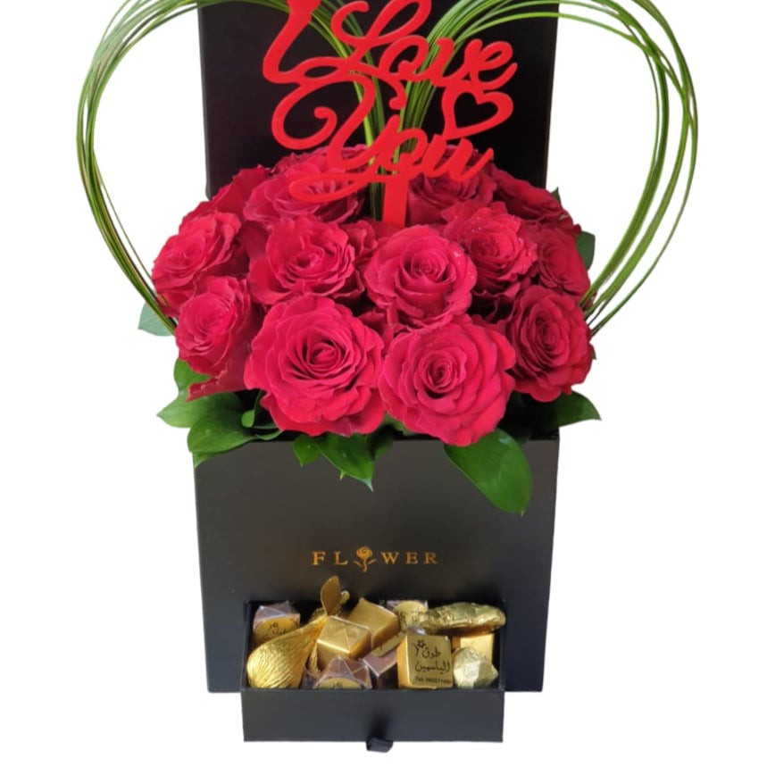 Love Letter Box of Flowers and Chocolates-TheFlowersHope