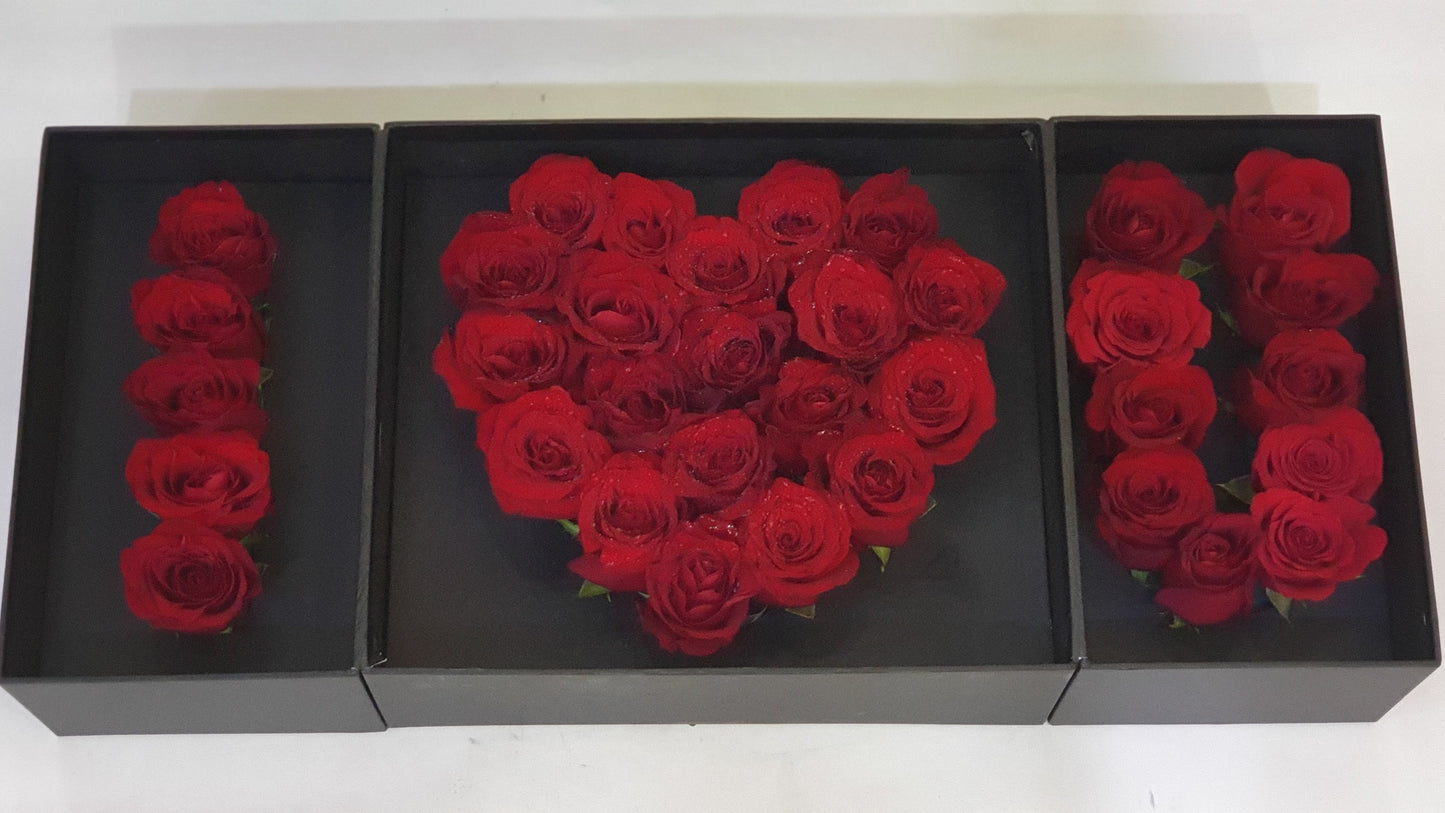 Black Elegance I Love You Roses Box-TheFlowersHope