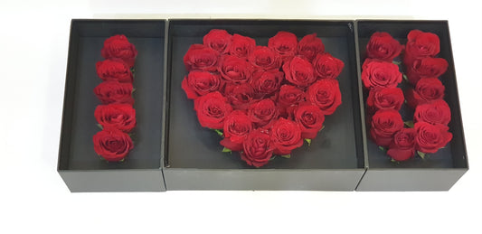 Black Elegance I Love You Roses Box-TheFlowersHope
