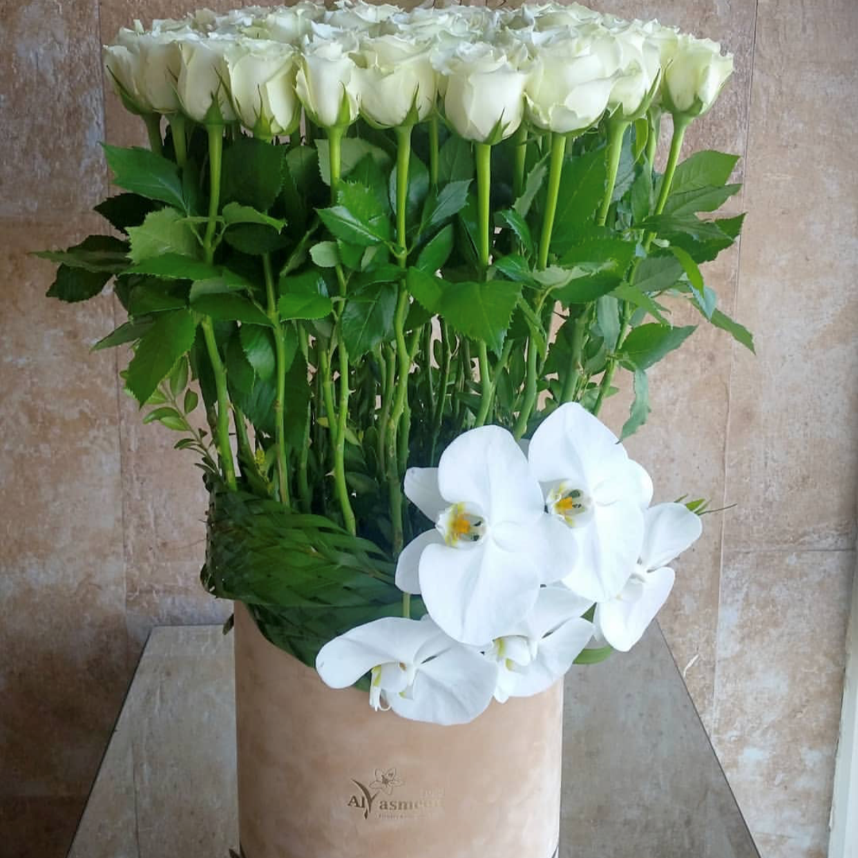 Orchid Rose Box 51 Blooms of Elegance-TheFlowersHope