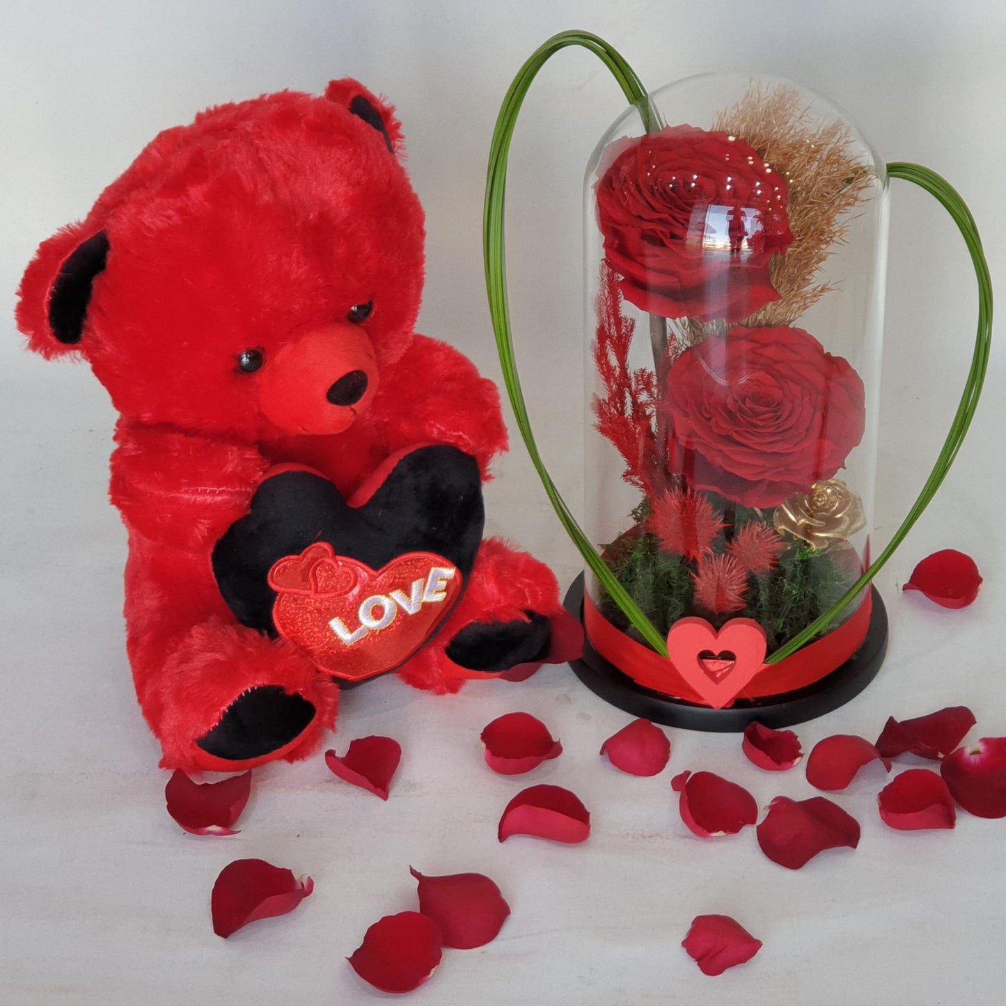Infinity Rose with Teddy-TheFlowersHope