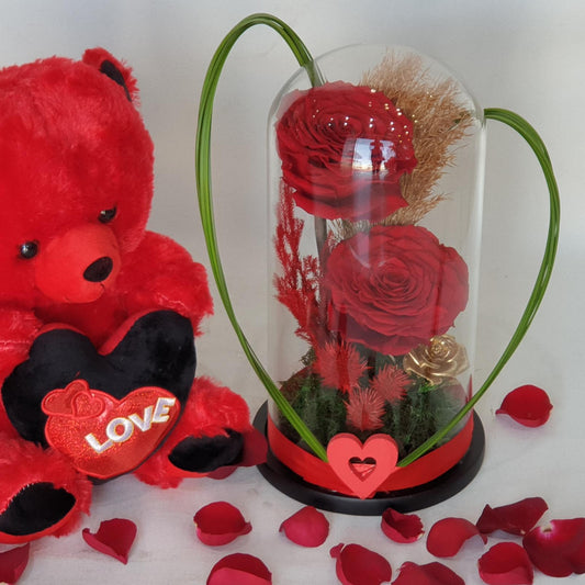 Infinity Rose with Teddy-TheFlowersHope