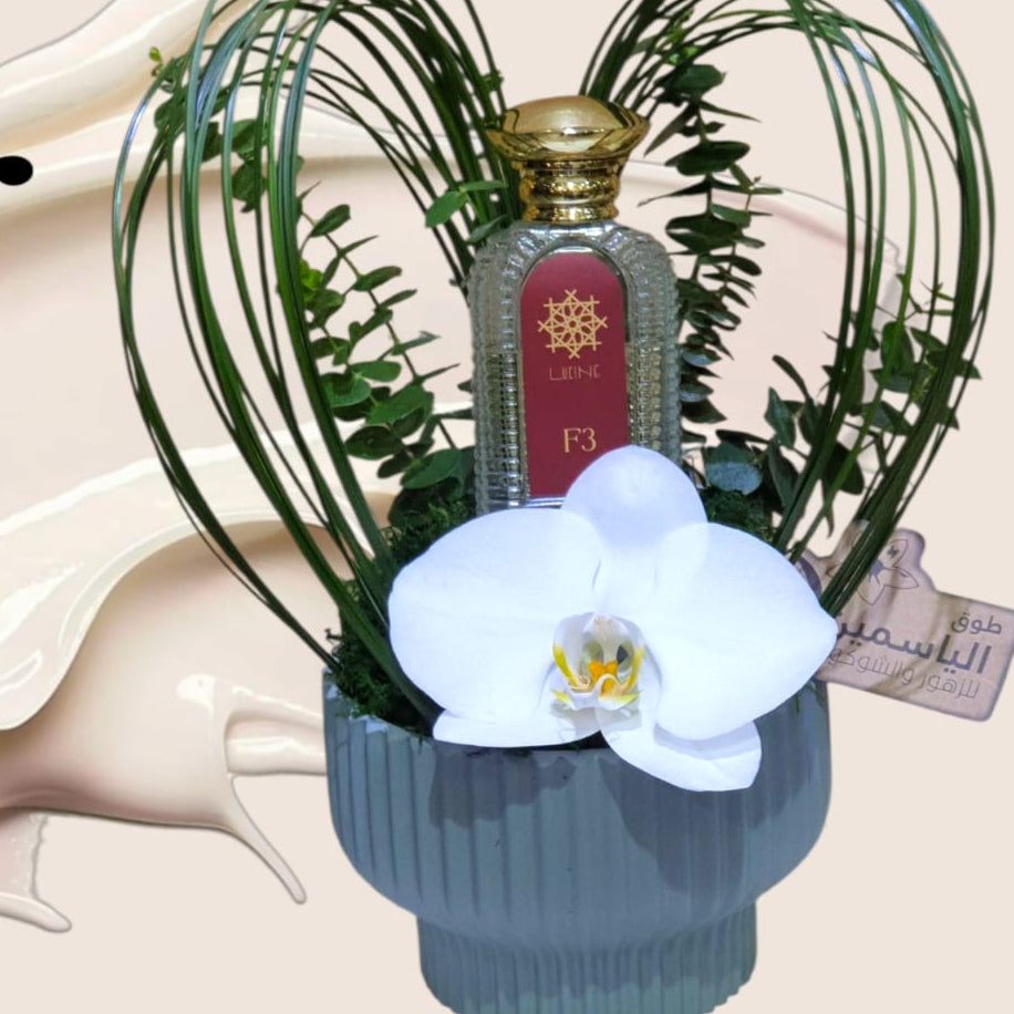 Orchid vase with f3 perfume-TheFlowersHope