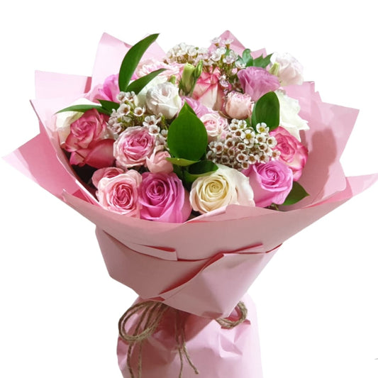 Blush Bloom Pink & White Bouquet-TheFlowersHope