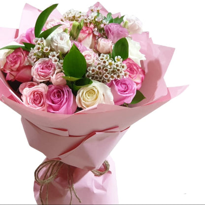 Blush Bloom Pink & White Bouquet-TheFlowersHope