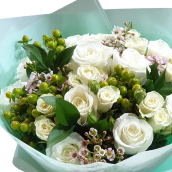 Sky Whisper White Bloom in Blue-TheFlowersHope