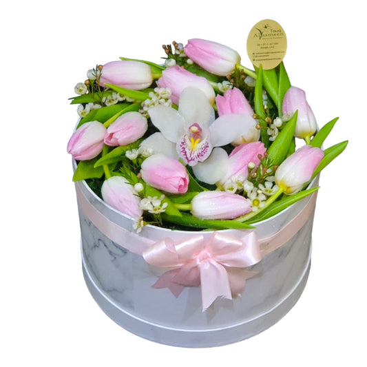 Soft Harmony Tulip & Orchid Box-TheFlowersHope