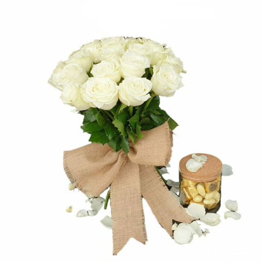 White Whisper Flowers & Chocolate-TheFlowersHope
