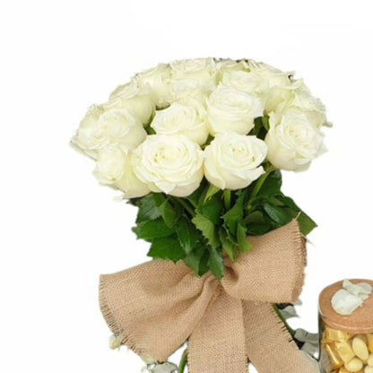 White Whisper Flowers & Chocolate-TheFlowersHope