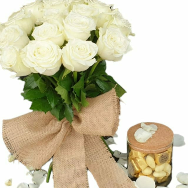 White Whisper Flowers & Chocolate-TheFlowersHope