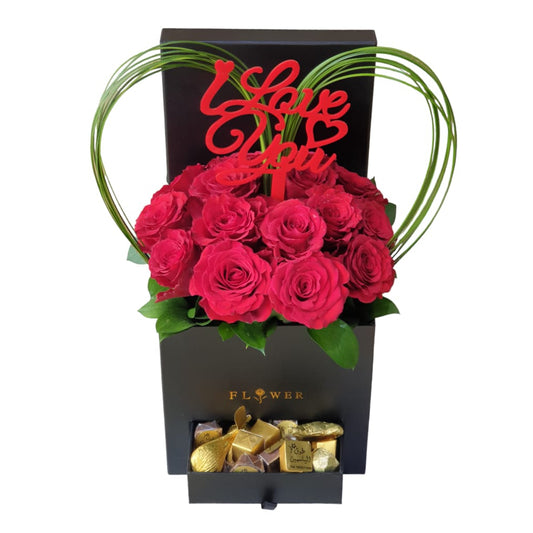 Love Letter Box of Flowers and Chocolates-TheFlowersHope